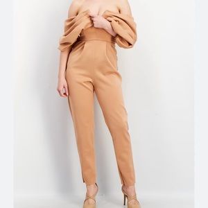 Salmon Offshoulder Jumpsuit